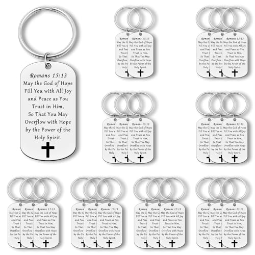 24PCS Christian Gifts for Women Keychain Christian Bible Keychains Motivational Gifts for Female Friends Women Men Religious Souvenir for Friends Faith Keychain Easter Birthday Present