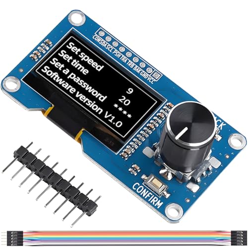 EC11 Rotary Encoder + 1.3 inch OLED Display White Integrated Module SH1106 IIC Interface with Confirm/Return Button,with Pin Header Connecting Cables for Project Experiment DIY 0.96 inch OLED