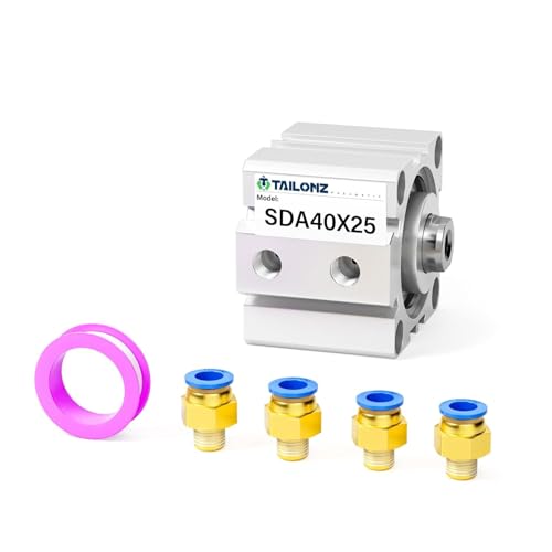 TAILONZ SDA40-25 Pneumatic Air Cylinder, 40mm Bore 25mm Stroke 40-25