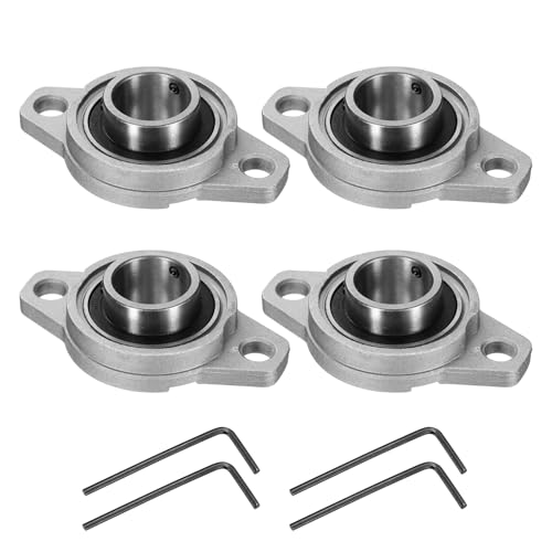 sourcing map 4pcs KFL005 Pillow Block Bearings 25mm Bore Bearing Units Zinc Alloy Flange Mounted Bearing Housing, P6(ABEC3)