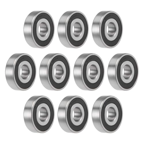 TA-VIGOR 10Pcs 16100-2RS Deep Groove Ball Bearings, Z2 10mm x 28mm x 8mm Double Sealed Industrial Bearings, Chrome Steel P0(ABEC1) Skateboard Bearings for Motor Electrical Instrument Equipment