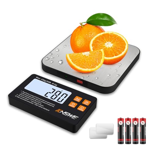 Food Scales with Split Wireless LCD Display 33lb/15kg Digital Kitchen Scale 304 Stainless Steel 1g High Precision 7 Units for Cooking Baking Electric Weighing Coffee with PCS Tare Function 15kg/1g