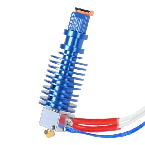 i3 Mega All Metal Hotend 12V 40W Kit for i3 Mega,Mega X,Mega S,Mega Pro 3D Printer Extruder V5 Print Head Hotend,Upgrade Bi-Metal Heatbreak,Heater Block Aluminum,V6 Brass Nozzle 0.4mm. 12V Kit