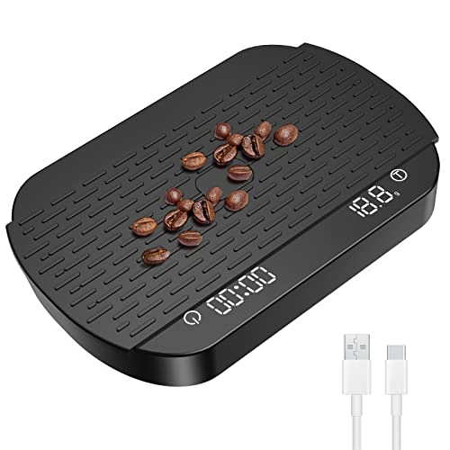 OBEST Digital Coffee Scale with Timer,Espresso Kitchen Scale Black