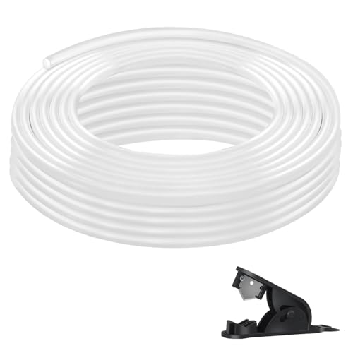 PTFE Teflon tubing 16.5ft 5m with Cutter, 4mm ID X 6mm OD 3D Printer Bowden Tube for 3mm Filament Ender (White) 5m, 4×6mm