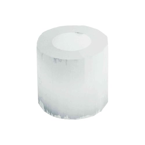 NKlaus Selenite Tealight Holder Round 8 x 8 cm
