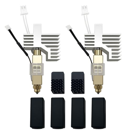 HzdaDeve 0.2 mm 0.4 mm Ceramic Hotend for Centauri Carbon Print Head Extruder Kit Hot End Heatsink with Extra 2PK Silicone Cover and 2PK Nozzle Brushes for Elegoo Centauri (Pack of 2)