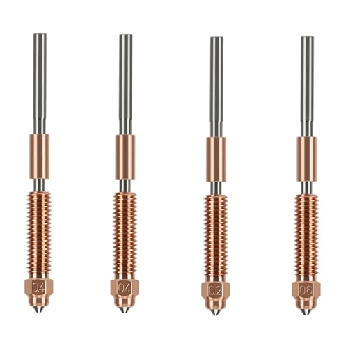 4PCS Quick-Swap Nozzle Kit for K2 Plus, 3D Printer Copper Alloy Hardened Steel Tip and Titanium Alloy Heatbreak Nozzle Kit for K2 Plus, Hi