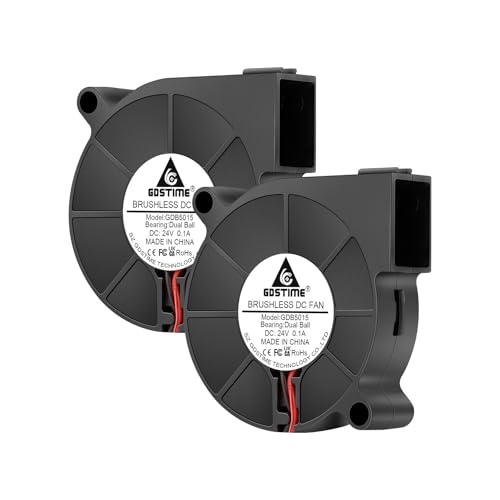 GDSTIME 50mm 5015 blower fan 24V 3D Printer Cooling Turbine Fan 2pcs 24V 5015B 6000RPM