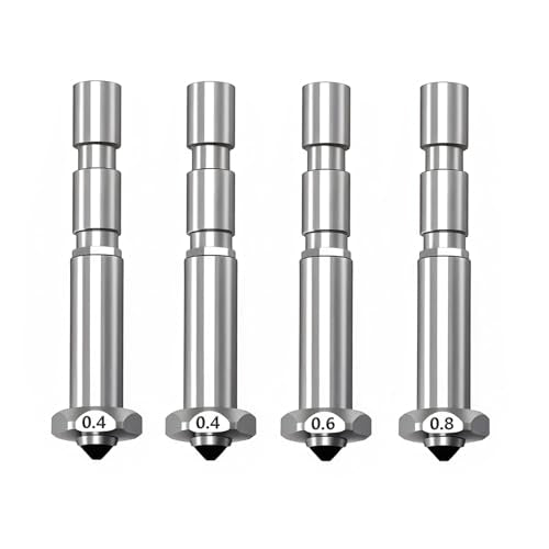 Kobra 3 Max Nozzle 0.4/0.6/0.8MM, Integrated Quick Swap Hardened Steel Nozzle High Flow High Speed Hot End Spray Nozzle for Anycubic Kobra 3 Max 3D Printer,4PCS 0.4/0.6/0.8MM Nozzle