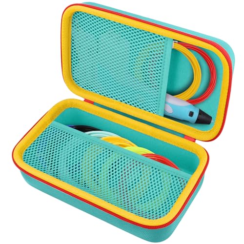 co2CREA Empty Hard Storage Case for 3D Printing Pen Set Green Case + Red Zipper