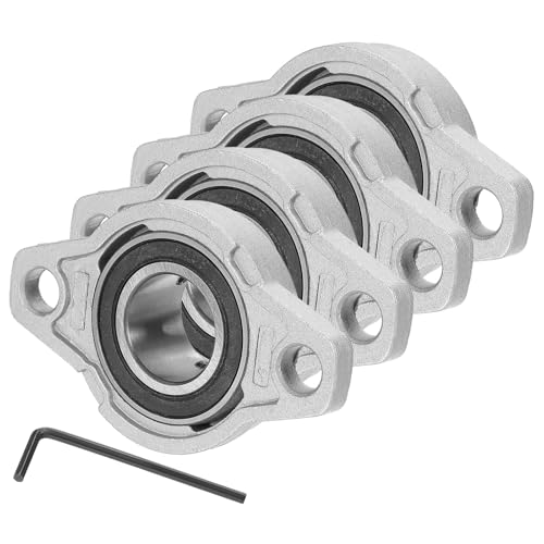 sourcing map Pillow Block Bearing 1" (25mm) Bore Zinc Alloy Steel Mounted Flange Pillow Block Self-Alignment Insert Bearings Housing for Machinery Power Agriculture Pack of 4 25mm