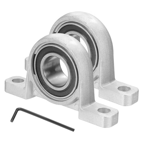 sourcing map Pillow Block Bearing 1" (25mm) Bore Vertical Zinc Alloy Steel Mounted Flange Pillow Block Self-Alignment Insert Bearings Housing for Machinery Power Agriculture Pack of 2 25mm