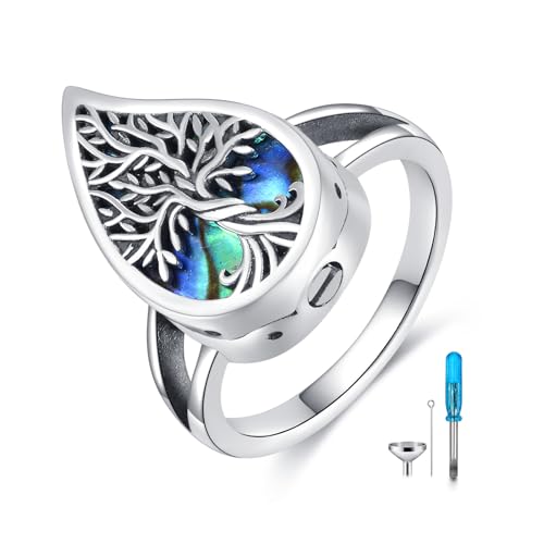 ONEFINITY Urn Rings for Ashes 925 Sterling Silver Tree of Life Ashes Rings Memorial Cremation Jewellery Gifts for Women #8