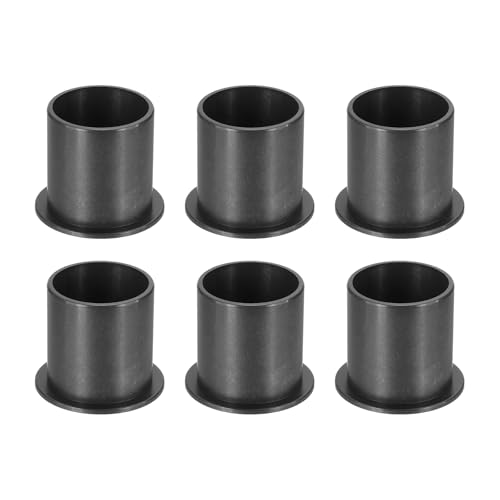sourcing map 6Pcs Flanged Sleeve Bearing, Plastic Bushing ID 25mm x OD 28mm x Length 30mm POM Bushing, Black 6