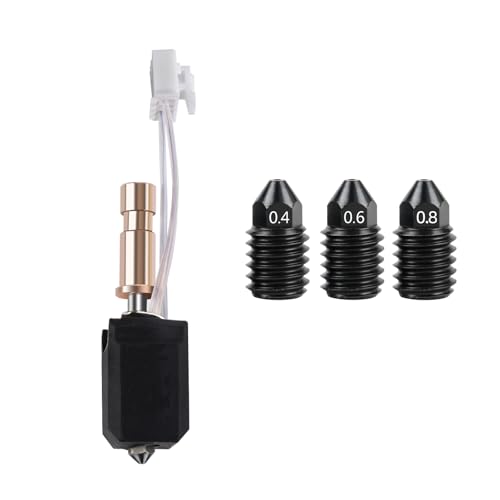 IdeaFormer Upgraded Kobra S1 Hotend with 0.4mm 0.6mm 0.8mm Hardened Steel Nozzle for Anycubic Kobra S1/Kobra S1 Combo 3D Printers, Extruder Hotend Set