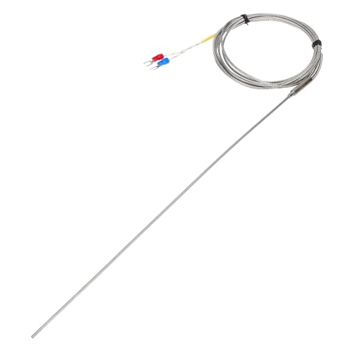 sourcing map K Type Thermocouple Temperature Sensor Probe 2x300mm 6.6ft Wire 0 to 1100°C(32 to 2012°F) Stainless Steel 2x300mm,6.6ft