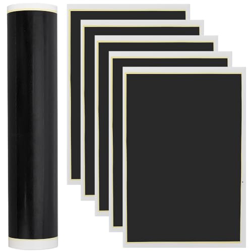 BENECREAT 6Pcs Black Laser Engraving Marking Color Paper, 39x27cm/15.3x10.6 Inch Laser Engraving Paper for Ceramics Glass Metal Cutting