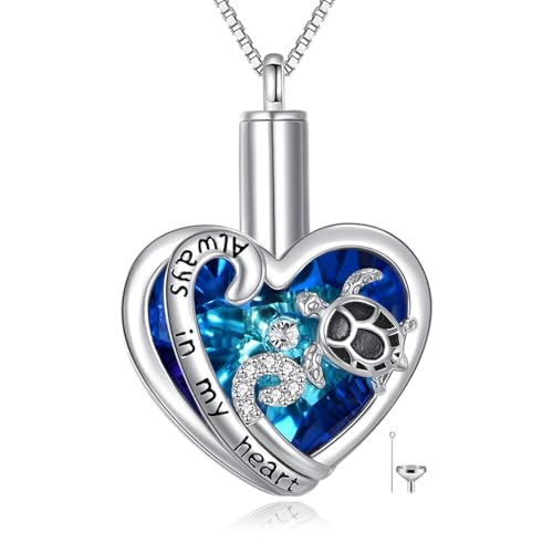 POPLYKE Urn Necklace For Ashes 925 Sterling Silver For Women Keepsake Necklaces Jewelry Present Easter Day of the Dead urn F