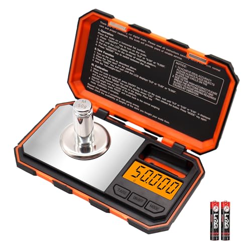 UNIWEIGH Milligram Scale 50g/ 0.001g,Portable Mg Scale with LCD Backlit