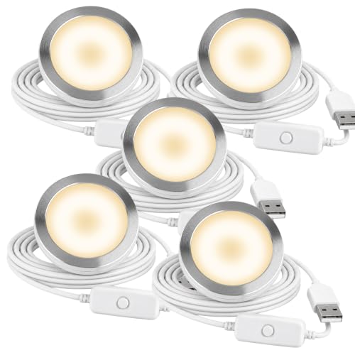 5 Set 3D Printer LED Lamp Kit 001, Compatible with Bambu lab H2D/A1/A1mini/P1S/P1P/X1C Makerworld Maker's Supply Hardware kit 5V USB Powered, 3000K Warm Light 3000K Wram Light 5