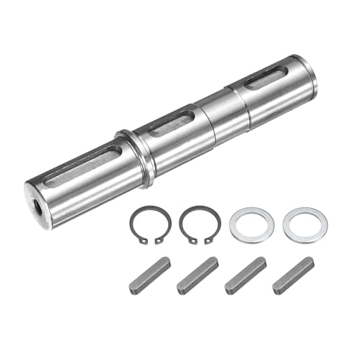 sourcing map Output Single Shaft, 25mm Diameter, 153mm Length, Low Noise Alloy Steel Output Shaft with Gaskets S Ring Corner Pin for NMRV050 Worm Reducer