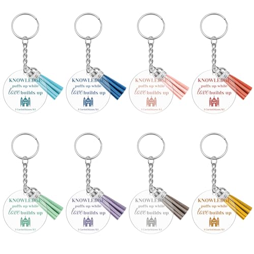 Ximalun 8 Pieces Bible Verse Keyring Christian Scripture Keyring Inspirational Religious Gifts for Women Men Christian Easter Christmas School Church Gifts