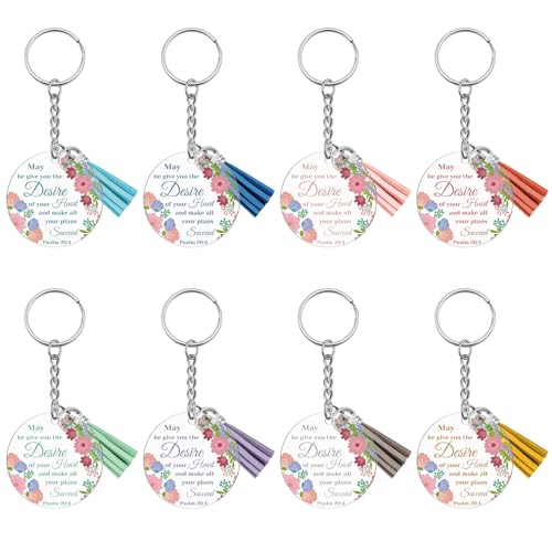 Ximalun Christian Keyring Gifts Bulk Bible Verse Acrylic Keyring Religious Scripture Gifts for Women Inspirational Church Gift for Women Christian Birthday Easter Christmas