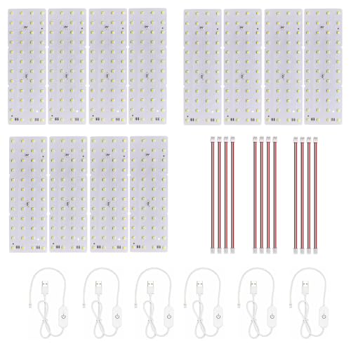 12PCS Lithophane LED Backlight Board Kit KC009 KC010 for Bambu Lab H2C/X1/P2S/A1 LED Light Board Backlights Makerworld Model Parts USB 3D Print Accessory Photo Model DIY Light Box