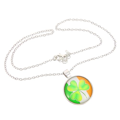 Shamrock Necklace for Women St Patrick’s Day Pendant Jewelry Dainty Crystal Glass Clover Charm Gift for Teens and Girls Festive Accessory