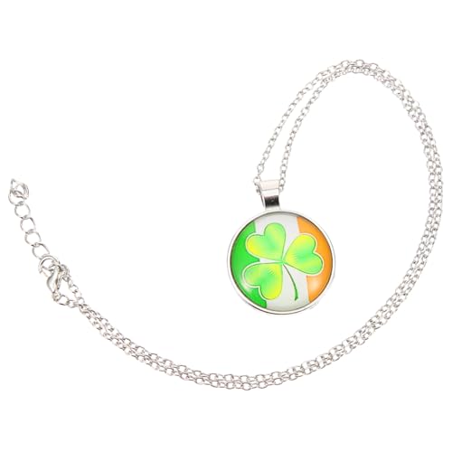 UKCOCO St Patrick's Day Shamrock Necklace for Women Lightweight Pendant Jewelry Birthday Christmas Year with Delicate