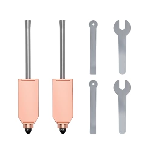 2PCS 0.4MM Quick Release Nozzle Kit for Flashforge AD5X 3D Printer, All Metal Hot End Integrated Heater Block Throat Tube Detachable Hardened Steel Nozzle Replacement Kit for AD5X