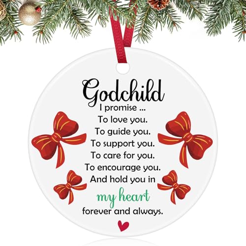 Christian Gifts for Women Christian Baptism Gift for Girls Boys Ceramic Ornament Inspirational Birthday Christmas Ornament Christening Religious Catholic Communion Gift for Girls Son Daughter Godchild