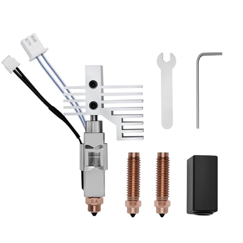 Upgrade 0.4MM Hotend Kit for Elegoo Centauri Carbon, Chromium Zirconium Copper Hardened Steel Nozzle Ceramic Heater Print Head Hot End with Extra 2PCS Nozzle for Centauri Carbon/Centauri 3D Printers Upgrade 0.4MM Hotend