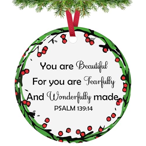 Christian Gifts Christmas Ornaments Inspirational Religious Gifts for Women Sister Friends Coworkers Bible Verse Gift Xmas Tree Holiday Home Party Decorations Inspirational Hanging Ornaments