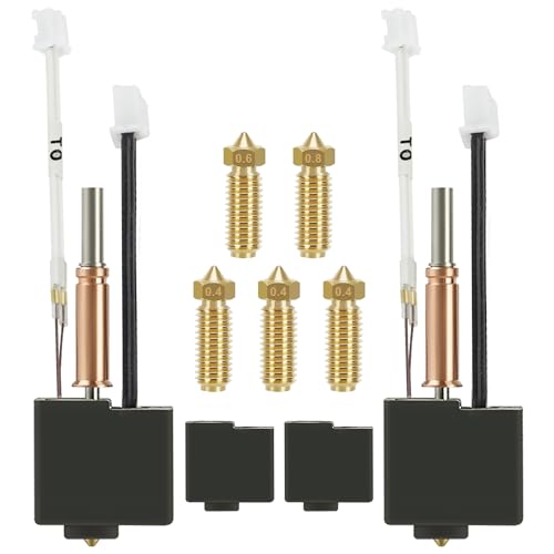 Kobra 3 V2/Kobra 3 Hotend,Extruder Print Head Hot End Kit with Extra 5PCS Brass Nozzle Tips & 2PCS Silicone Sock for ANYCUBIC Kobra 3/Kobra 3 V2 Combo 3D Printer