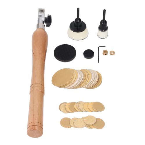 Bowl Sander Kit, Wood Lathe Sanding Tool with 50 Sanding Discs, 1&2 Inch Curved Surface Sander, Hand Held Bowl Sander for Woodturning, Bowls & Curved Woodworking