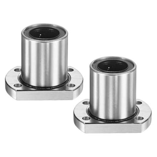 PATIKIL LMH20UU Linear Ball Bearings 20mm Bore Dia 32mm OD 38mm Long 5.5mm Hole, 2Pcs Round Flange Linear Motion Bushing Double Side Rubber Sealed Rod Liner Shaft for Machine 3D Printer 2