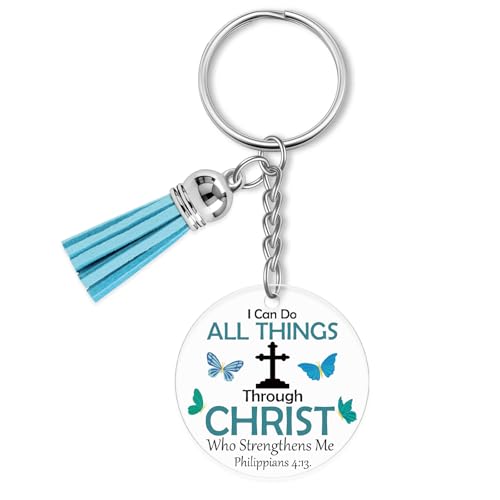 Christian Gifts for Women Men Inspirational Gift Acrylic Keyring Religious Spiritual Gift for Friends Daughter Son Sister Colleague Christian Faith Gifts Keychain Easter Prayer Christmas Graduation