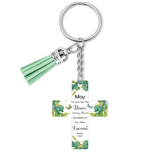 Christian Keychain Gift Inspirational Religious Acrylic Keyring Spiritual Religious Gifts for Women Girl Daughter Sisters Friend Mum Bible Verse Keyring Baptism Easter Faith Christmas Birthday Gifts