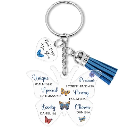 Christian Keyring Gift Inspirational Gifts for Women Men Daughter Son Friends Religious Bible Verse Scripture Acrylic Keychain Faith Baptism Easter Christmas Graduation Gift Religious Jewelry