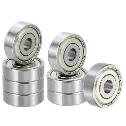 sourcing map 8 Pack 636ZZ Deep Groove Ball Bearings, 6x22x7mm Chrome Steel Double Shield Bearing for Electric Motor, Home Appliances, Garden Machinery, (ABEC5)