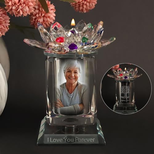 Contid small urns for human ashes,Cremation Keepsake Photo Urn Rotatable Crystal Mini Candle Urns for Ashes Keepsake Decorative Engraving Tree of Life Urn Remember Your Love One Lost