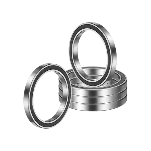 sourcing map 5 Pack 6810 2RS Deep Groove Ball Bearings, 50 x 65 x 7mm Chrome Steel Double Shield Bearing for Electric Motor, Home Appliances, Industrial Machinery, (ABEC5)