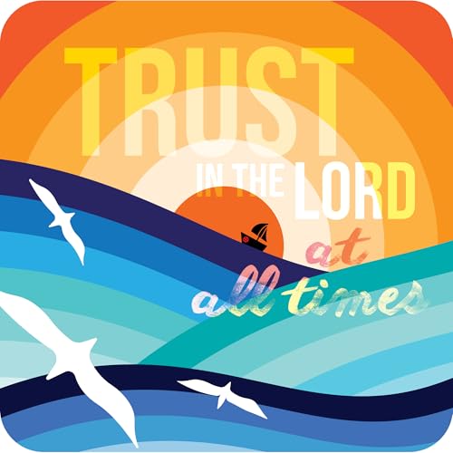 Christian Coasters with Scripture, Set of 6 Cork, Trust in the Lord