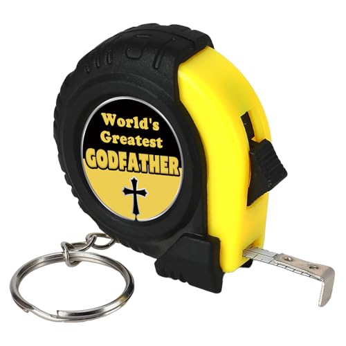 1m Tape Measure Keyring Godfather Gifts Godfather Christmas Gifts Godfathers Birthday Presents Christian Gift for Men Religious Gift for Christening Catholic Mini Tape Measure Godfathers World's Greatest Godfather