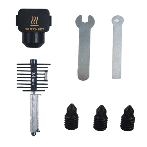Mxfans 3D Printer Hotend Kit with Hardened Steel Nozzle 0.4mm Replacement for Bambu Lab A1 A1 Mini 3D Printers High Precision Printing Thermal Barrier Silicone Sleeve Included