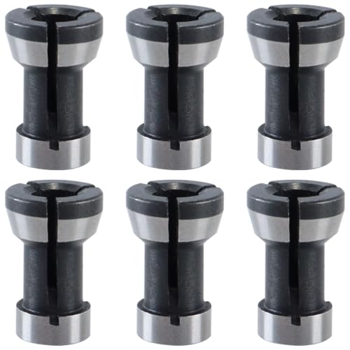 6 PCS Collets Adapter, 6mm 6.35mm 8mm Collet Chuck Tool Adapter for Straight Grinder Cutting Engraving Machine