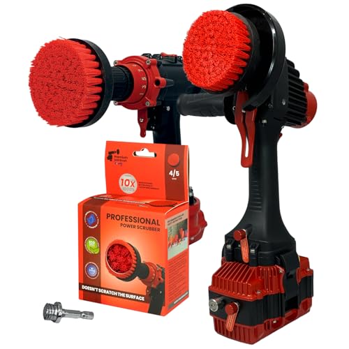 Premium Drill Brush, Stiff 2in1 10cm, Red, Outdoor and Garden