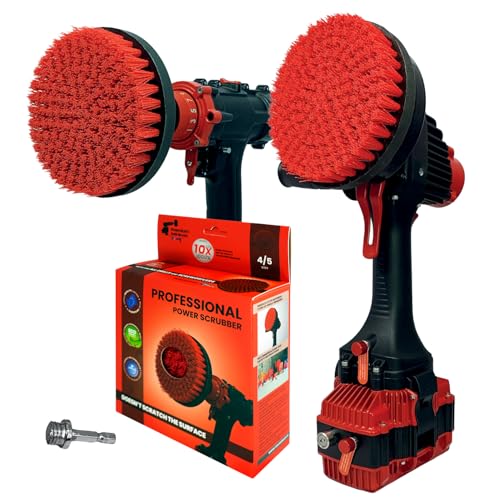 Premium Drill Brush, Stiff 2in1 15cm, Red, Outdoor and Garden